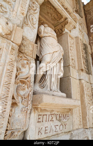 Episteme, knowledge Statue in Ephesus Ancient City in Izmir, Turkey Stock Photo