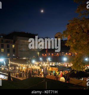 Camden Lock Market at night, London, 2016. Square format. Stock Photo