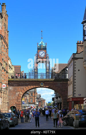 Eastgate and Eastgate Clock, Chester, Cheshire, England, UK. Stock Photo