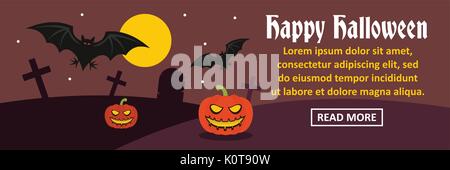 Happy Halloween banner horizontal concept Stock Vector
