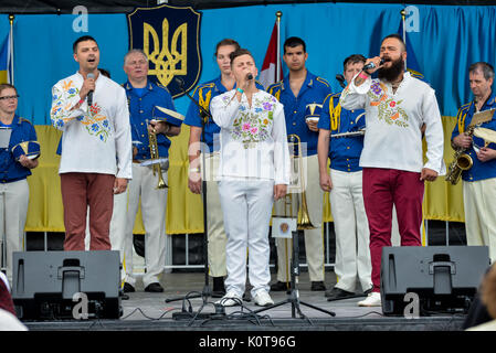 August 19, 2017. Toronto, Canada – Largest Ukrainian diaspora celebrating 26 Ukrainian Independence Day at Centennial Park in Toronto, ON, Canada Stock Photo