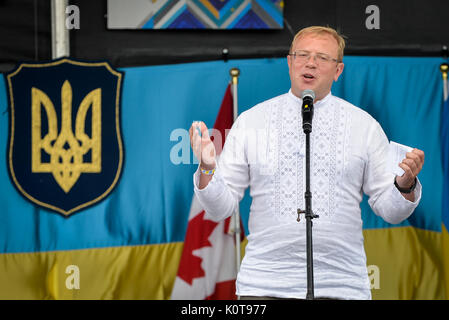 August 19, 2017. Toronto, Canada – Andriy Shevchenko Ambassador, Embassy of Ukraine in Canada duirng the  Largest Ukrainian diaspora celebration of 26 Stock Photo