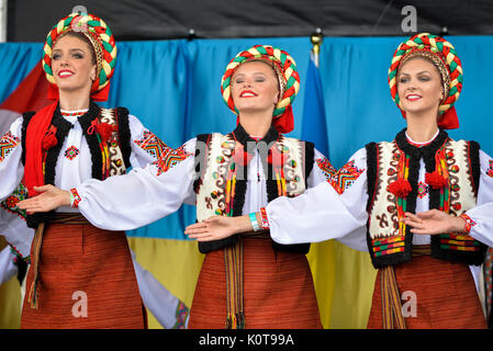 August 19, 2017. Toronto, Canada – Largest Ukrainian diaspora celebrating 26 Ukrainian Independence Day at Centennial Park in Toronto, ON, Canada Stock Photo