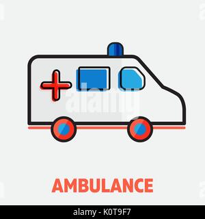 vector illustration of flat line art design of Medical concept. healthcare icons Stock Vector