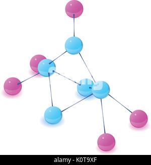 Molecule icon, isometric 3d style Stock Vector