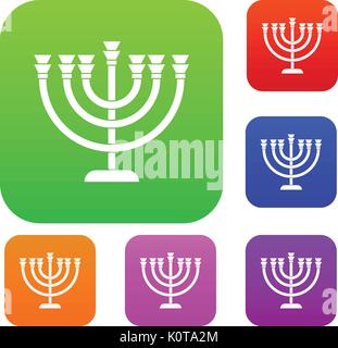 Menorah set collection Stock Vector