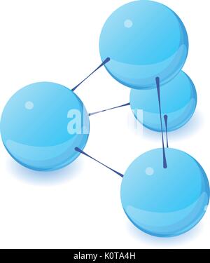 Interaction molecule icon, isometric 3d style Stock Vector