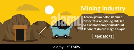 Mining industry banner horizontal concept Stock Vector