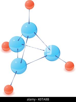Multicolor molecule icon, isometric 3d style Stock Vector