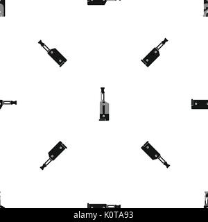 Electronic cigarette with mouthpiece pattern seamless black Stock Vector
