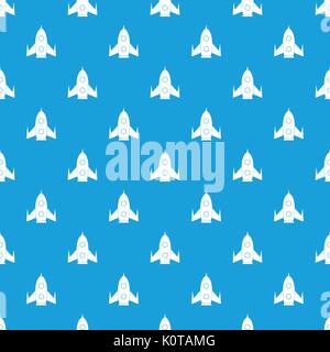 Rocket pattern seamless blue Stock Vector