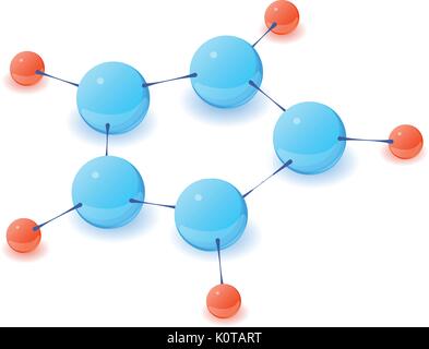 Structure molecule icon, isometric 3d style Stock Vector