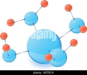 Complex molecule icon, isometric 3d style Stock Vector