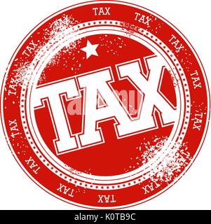 tax grunge stamp isolated on white background Stock Vector