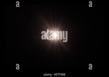 2017 Solar Eclipse Diamond Ring Effect - Nashville, Tennessee Stock Photo
