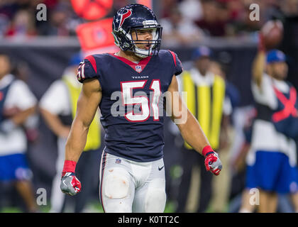August 19, 2017: Houston Texans linebacker Dylan Cole (51) during the 3rd quarter of an NFL football pre-season game between the Houston Texans and the New England Patriots at NRG Stadium in Houston, TX. The Texans won the game 27-23...Trask Smith/CSM Stock Photo