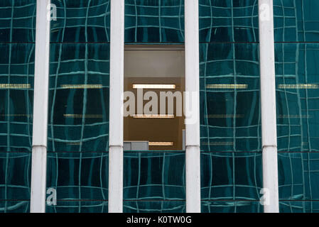 August 23, 2017 - Hong Kong, Hong Kong SAR, China - More than 25 windows blow of the Hang Seng Bank Headquarters building in Central as Typhoon Hato hits land in Hong Kong causing a signal 10 Tropical cyclone (Credit Image: © Jayne Russell via ZUMA Wire) Stock Photo