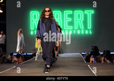 Montreal, Canada. 23rd Aug, 2017. Models on the runway for the final of the Robert Atelier fashion show held during the Fashion and Design Festival. Credit: richard prudhomme/Alamy Live News Stock Photo