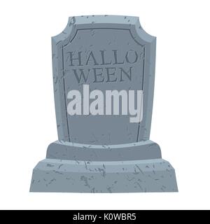 Halloween. Gravestone in cemetery. Illustration for terrible holiday Stock Vector