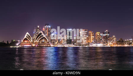 Circular Quay and The Rocks at night, skyline with Sydney Opera House, Opera, Financial District, Banking district, Kirribilli Stock Photo