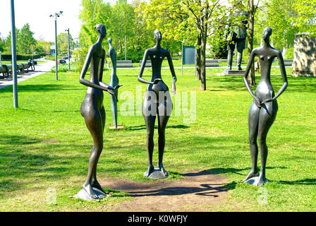 sculpture in the Park in spring, Tretyakov gallery, Moscow Stock Photo