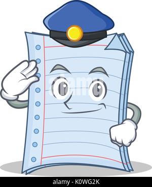 Police notebook character cartoon style Stock Vector