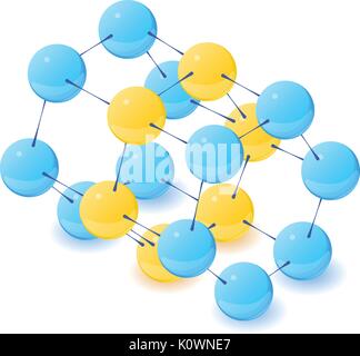 Radical molecule icon, isometric 3d style Stock Vector