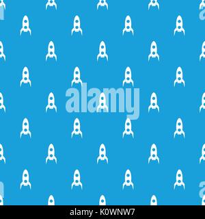 Rocket pattern seamless blue Stock Vector