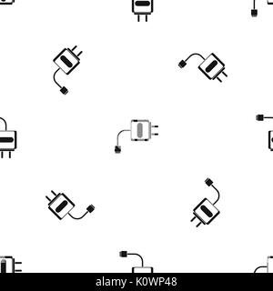 Mini charger pattern seamless black Stock Vector
