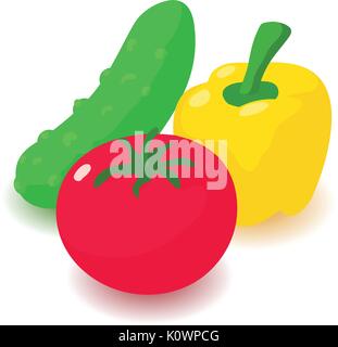 Vegetable icon, cartoon isometric 3d style Stock Vector