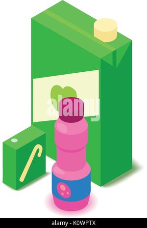 Juice icon, cartoon isometric 3d style Stock Vector