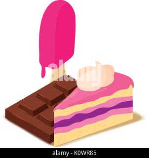 Sweet icon, cartoon isometric 3d style Stock Vector