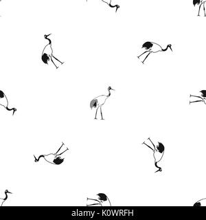 Stork pattern seamless black Stock Vector