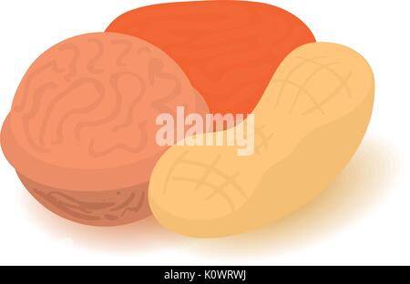 Nuts icon, cartoon isometric 3d style Stock Vector