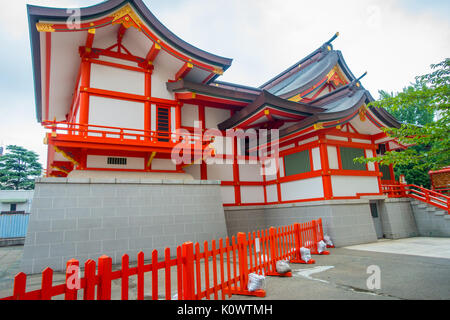 TOKYO, JAPAN JUNE 28 - 2017: Hanazono Shrine Hanazono Jinja Shinto shrine located in Shinjuku ward, dedicated to Inari deity Inari Okami is often visited by businessmen to pray for success located in Tokyo Stock Photo