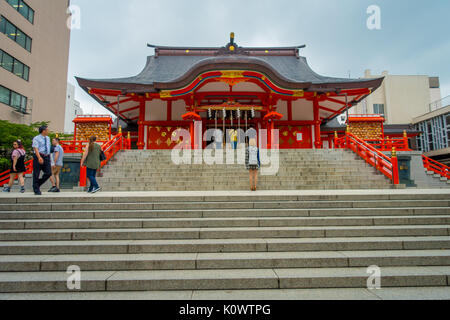 TOKYO, JAPAN JUNE 28 - 2017: Hanazono Shrine Hanazono Jinja Shinto shrine located in Shinjuku ward, dedicated to Inari deity Inari Okami is often visited by businessmen to pray for success located in Tokyo Stock Photo