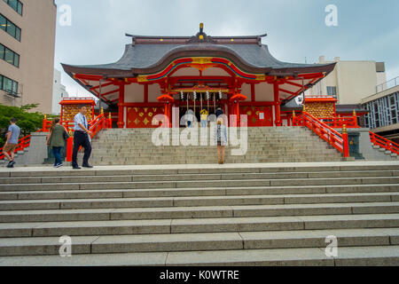 TOKYO, JAPAN JUNE 28 - 2017: Hanazono Shrine Hanazono Jinja Shinto shrine located in Shinjuku ward, dedicated to Inari deity Inari Okami is often visited by businessmen to pray for success located in Tokyo Stock Photo