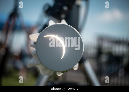 Sun Funnel, 2017 Solar Eclipse outside Nashville, Tennessee Stock Photo