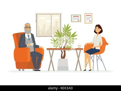 Business Consultation - modern vector cartoon characters illustration Stock Vector