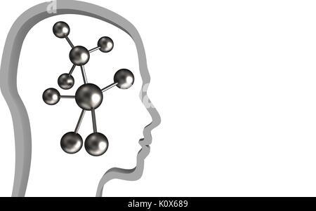 3d illustration of molecule over white background with mechanic Stock ...