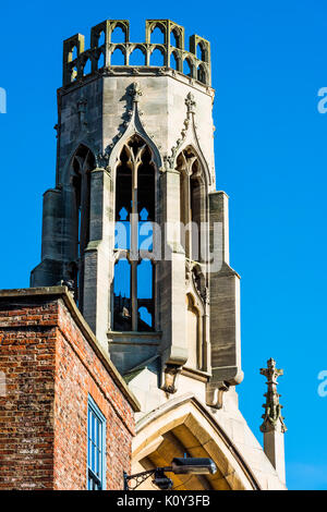 The Tower of St Helen Stonegate medieval church in York. Founded around 1000 years ago and is one of the many small churches in the city. Stock Photo