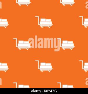 Cart with luggage pattern seamless Stock Vector
