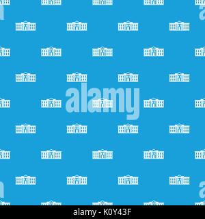 White house USA pattern seamless blue Stock Vector