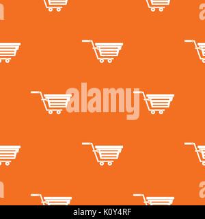 Shopping basket on wheels pattern seamless Stock Vector