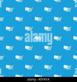 USA map pattern seamless blue Stock Vector