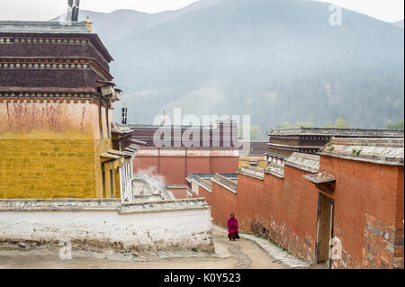 Monastery cluster,  Labrang, Tibetan plateau. Xiahe, China Stock Photo