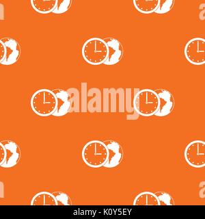 World planet with watch pattern seamless Stock Vector