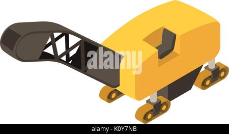 Road milling machine icon, isometric 3d style Stock Vector