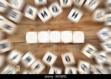 Dice with copyspace for five letters or text business concept idea Stock Photo