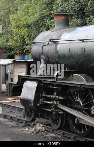 Preserved Great Western steam locomotive 7812 Erlestoke Manor at Bewdley on the Severn Valley Railway line. Stock Photo